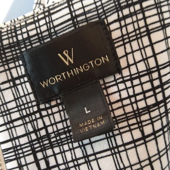 Worthington black and white graphic sleeveless dress - Picture 10 of 10